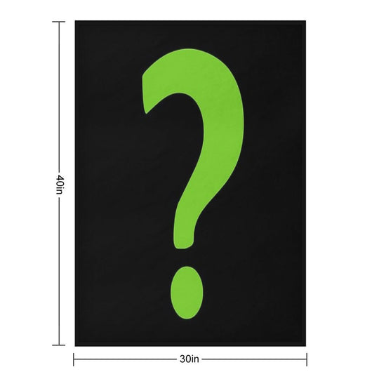 Enigma - Green Question Mark Velvety-soft Throw Blanket