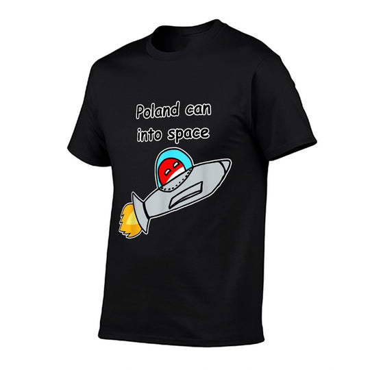 Poland Can Into Space Happy Polandball Meme  High-quality Stitching T-Shirt