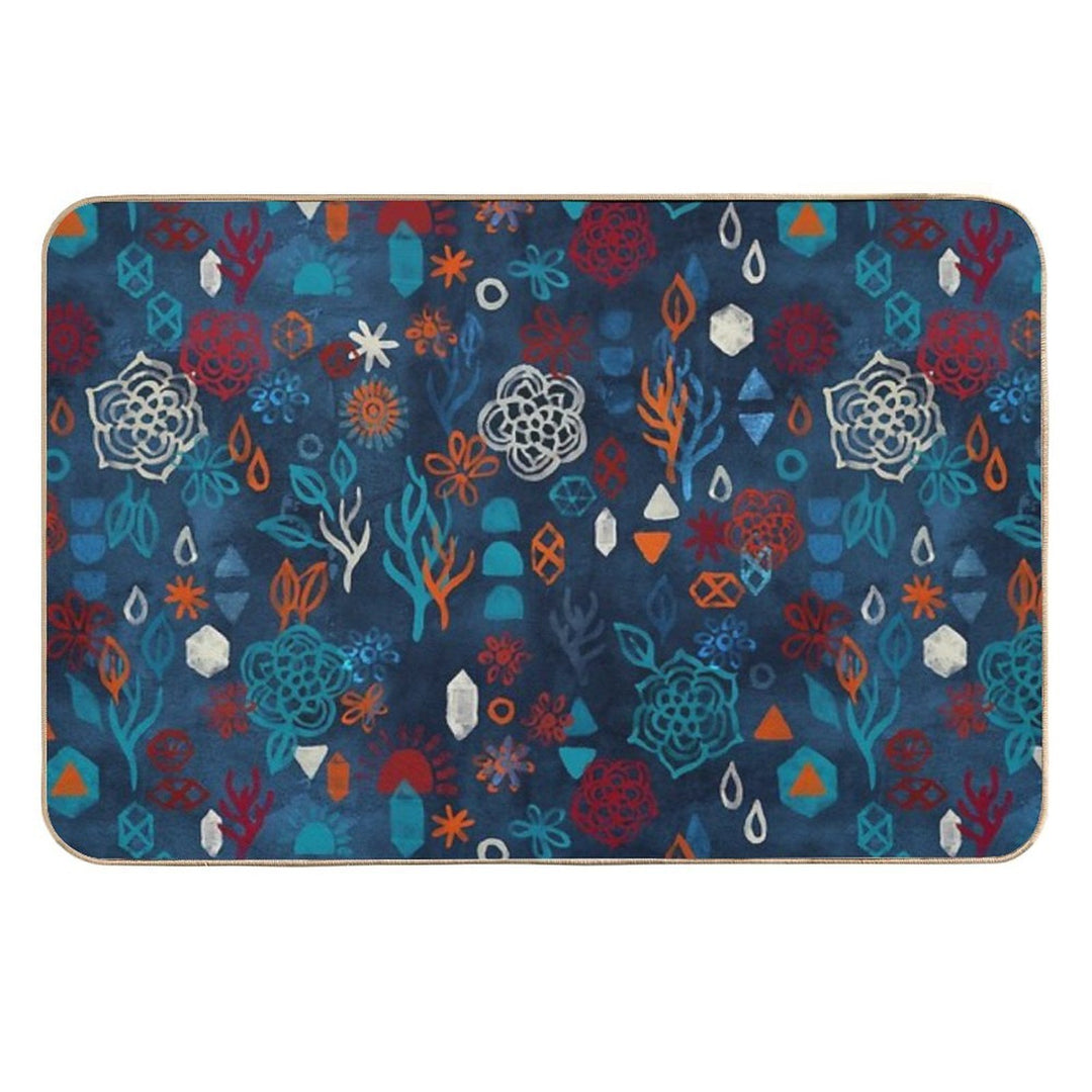 Earth, Water, Fire, Air - A Watercolor Pattern  Odorless Bath Mat