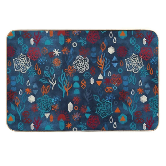 Earth, Water, Fire, Air - A Watercolor Pattern  Odorless Bath Mat
