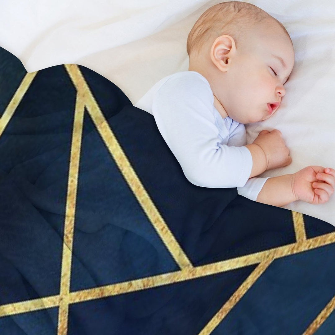 Navy Gold Stone Geometric Gift-ready Throw Blanket
