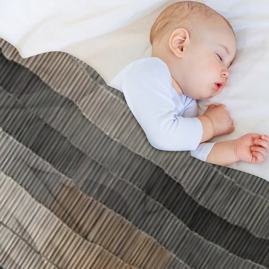 Black & Grey Horizontal Strap Abstract Retro Pattern Design Plush Throw Blanket