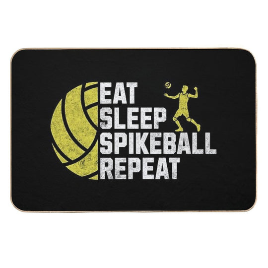 Eat Sleep Spikeball Repeat Roundnet Game for Backyard Beach Park Indoor Spike Ball Funny Vintage  Toxin-Free Bath Mat