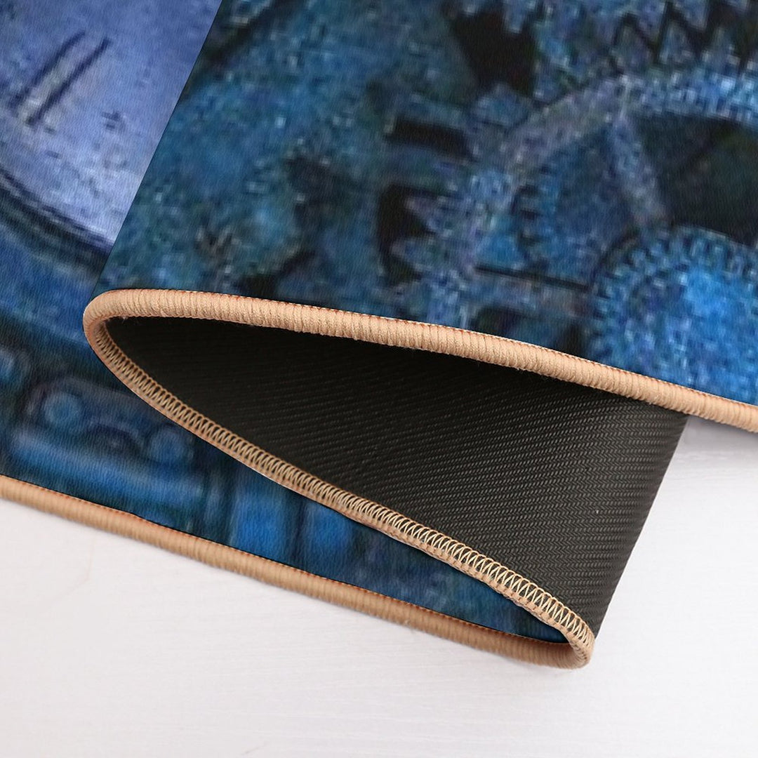 Steampunk Clocks (Blue)  Stain-Proof Bath Mat