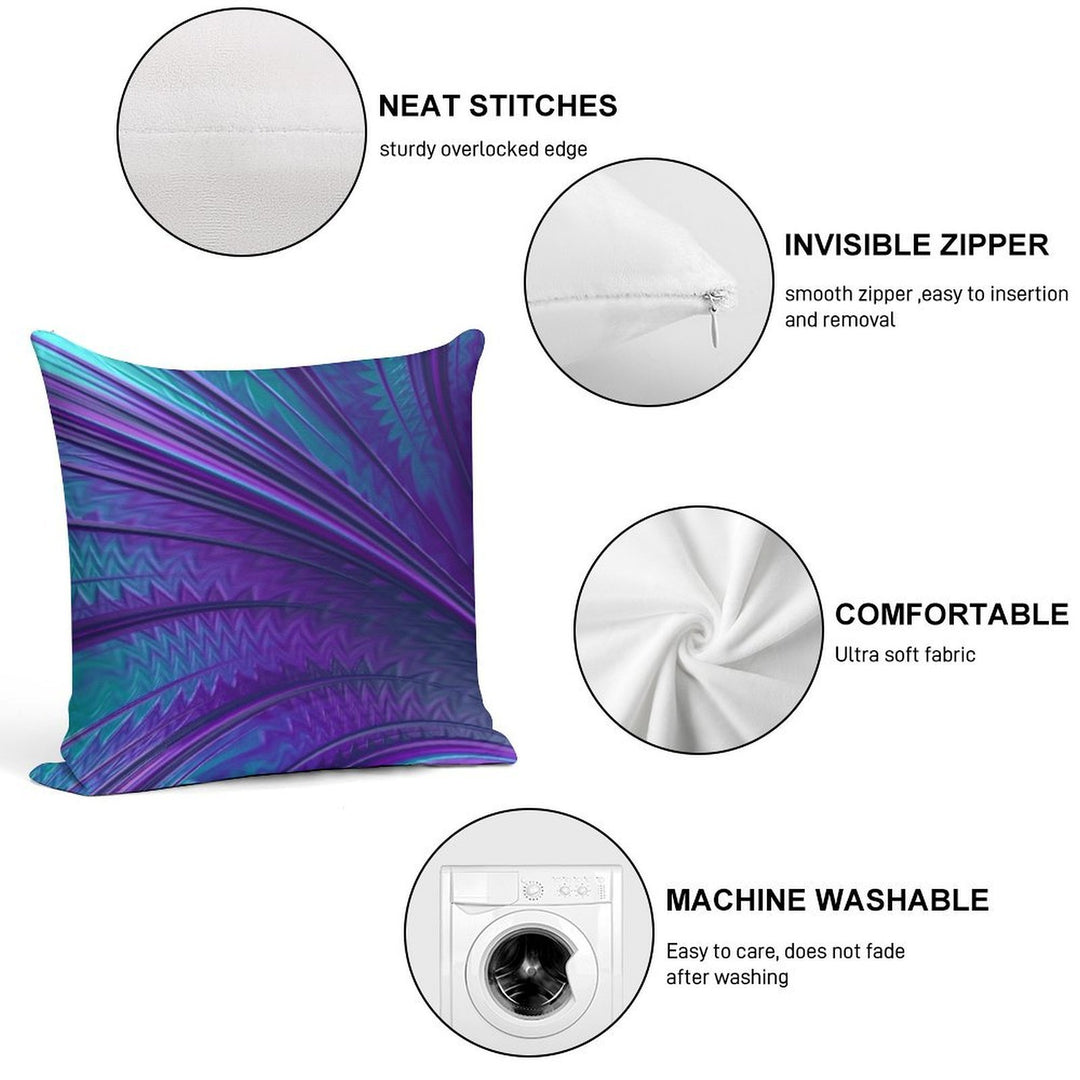 Abstract in Blue And Purple Soft Durable Construction Throw Pillow