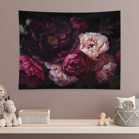 Vintage Moody Floral Baroque Botanical Night Garden Nightgarden Tapestry
