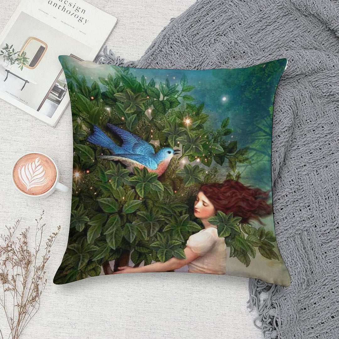 A Bluebird's Song Soft Multiple Sizes Throw Pillow