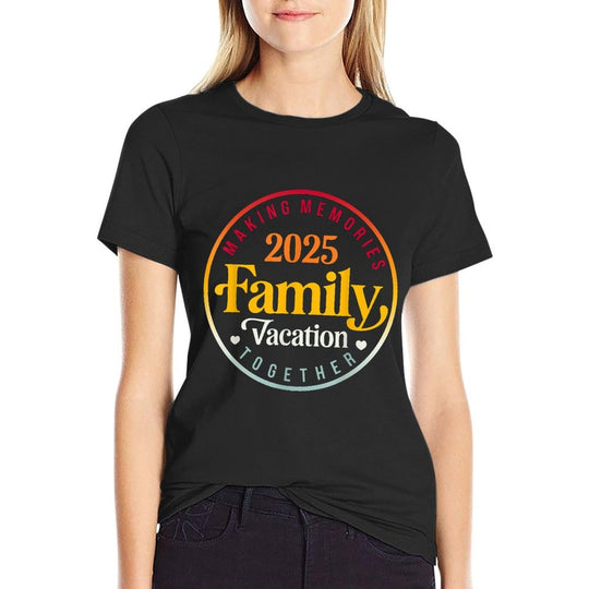 Family Vacation 2025 Family Matching Summer Vacation  Fade-proof Color T-Shirt