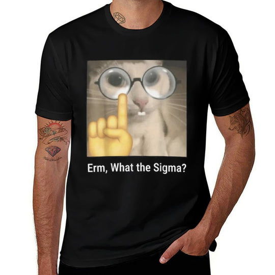 Cat Funny Erm, What The Sigma Cat Meme Funny  Eco-friendly Material T-Shirt
