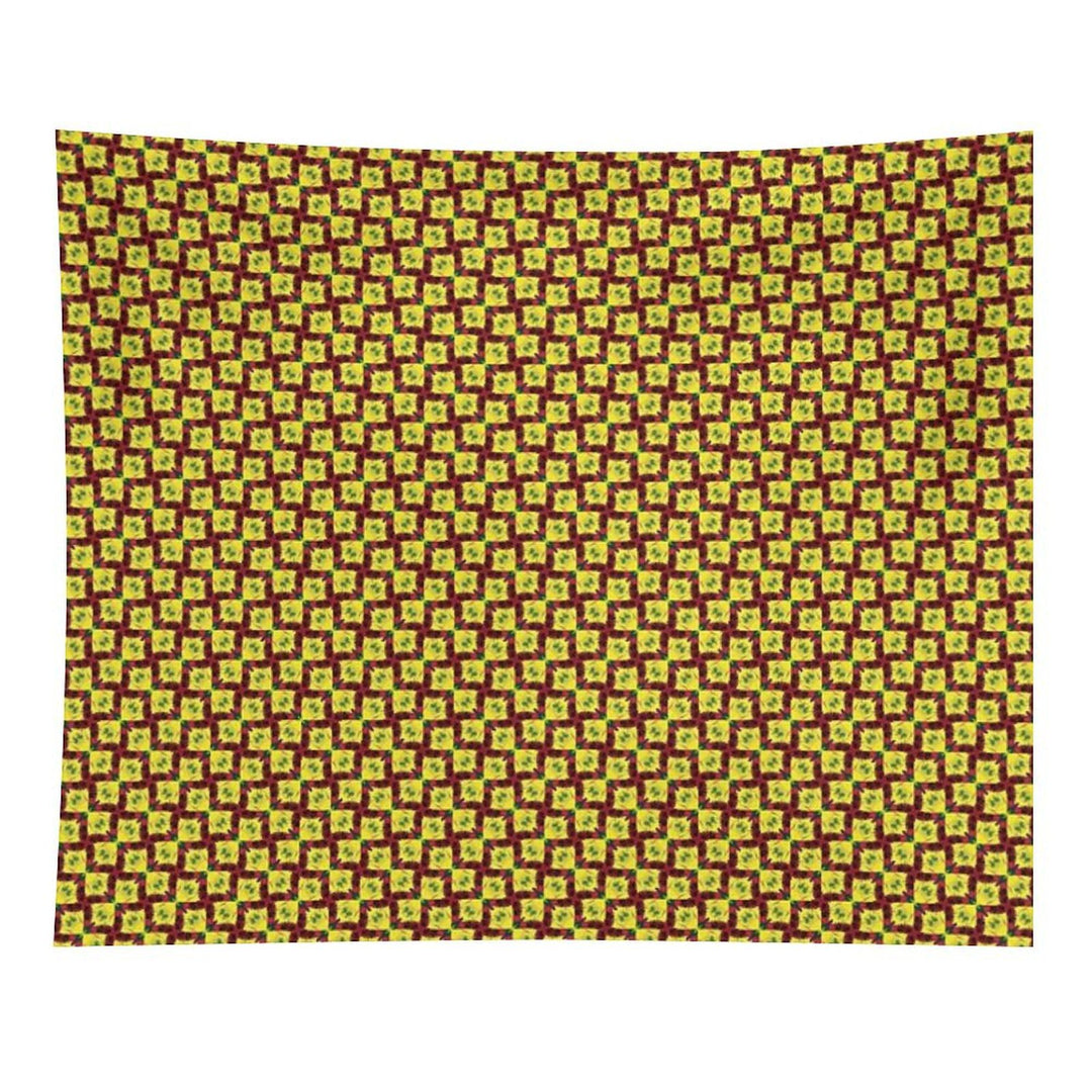 Gold And Green Angled Diamond Bowties on Red Tapestry