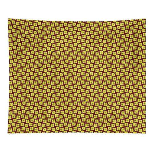 Gold And Green Angled Diamond Bowties on Red Tapestry