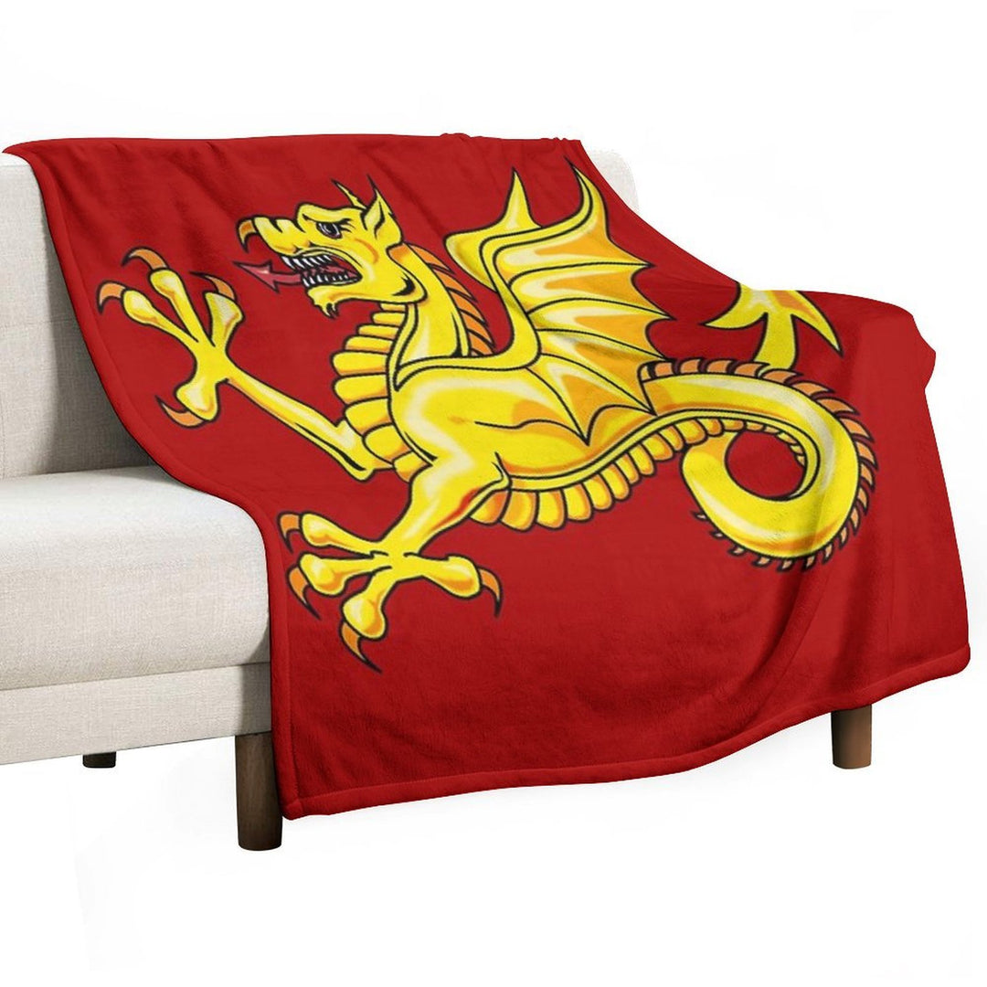 FLAG OF WESSEX - WYVERN Shrink-resistant Throw Blanket