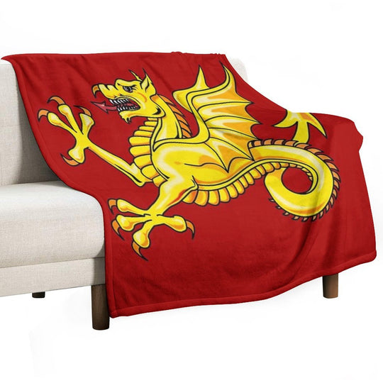 FLAG OF WESSEX - WYVERN Shrink-resistant Throw Blanket
