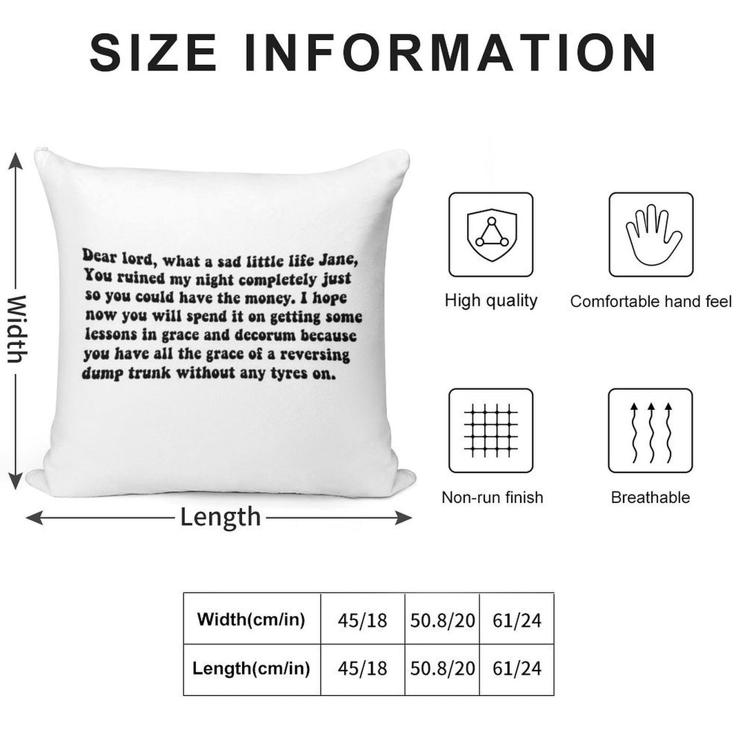 What A Sad Little Life Jane Soft Shrink-Resistant Throw Pillow