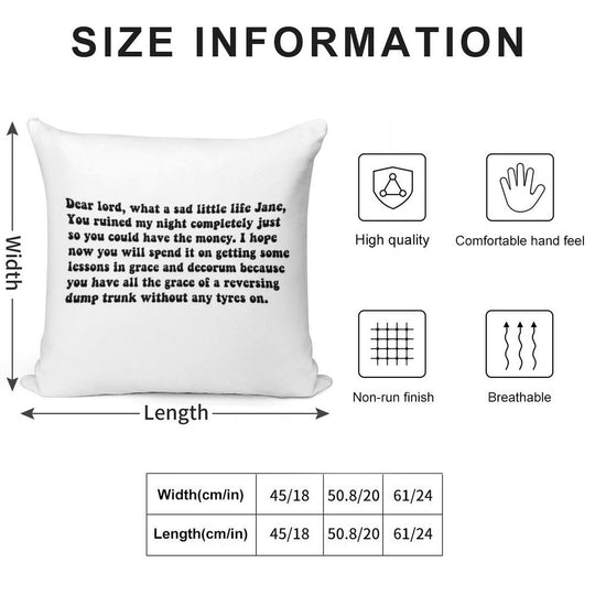 What A Sad Little Life Jane Soft Shrink-Resistant Throw Pillow
