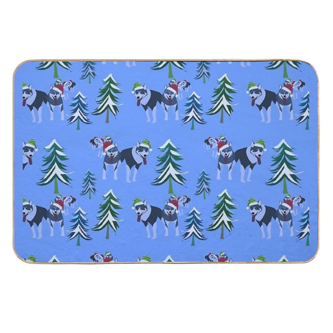 Dog Sledding in Lapland  Long-Lasting Bath Mat