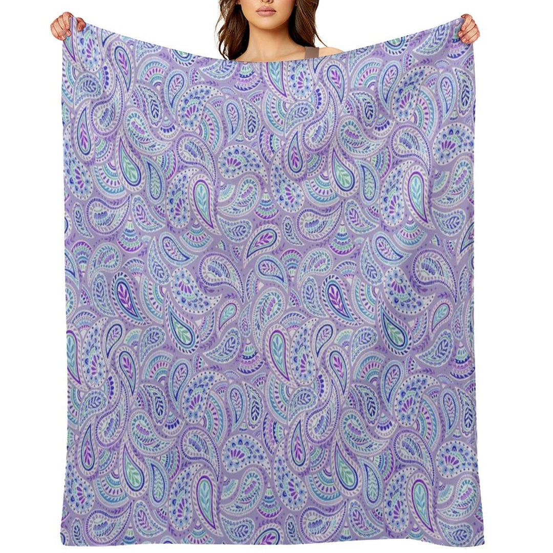 Purple Paisley Durable Throw Blanket