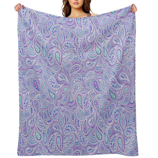 Purple Paisley Durable Throw Blanket