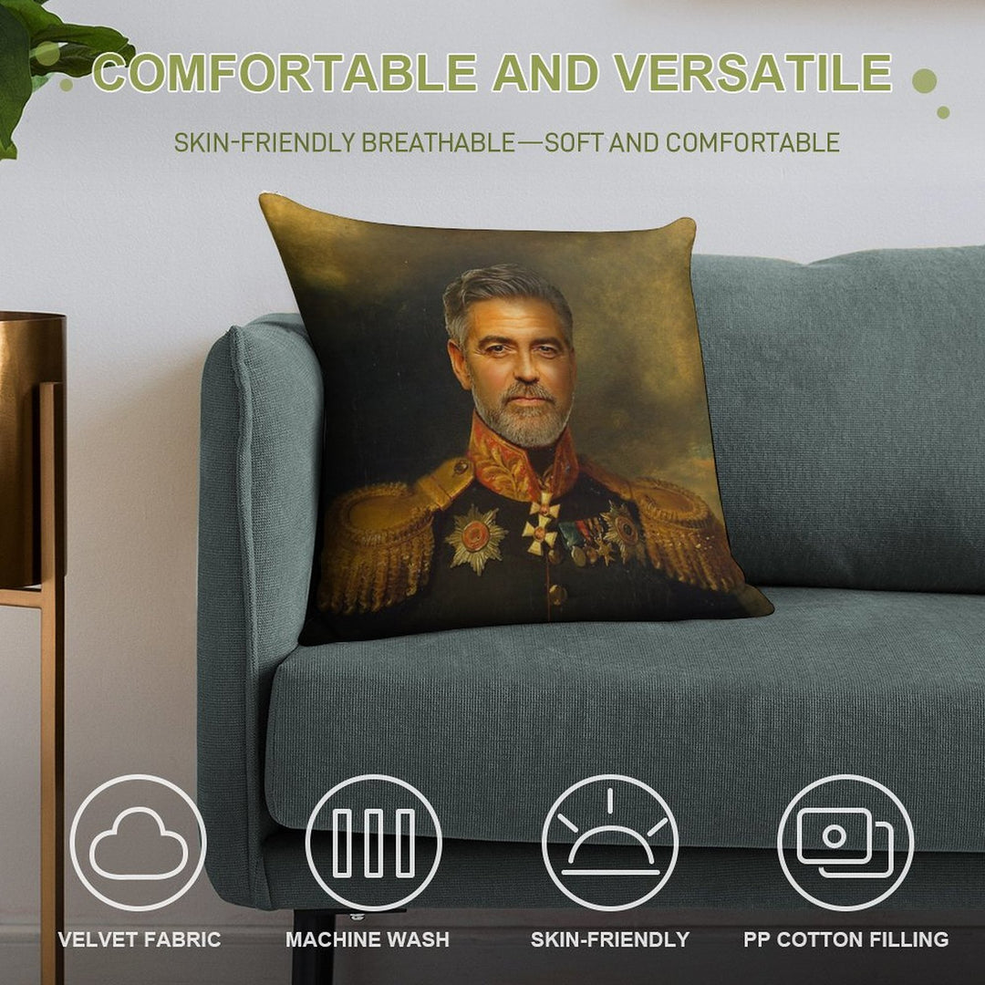 George Clooney - Replaceface Soft Easy Maintenance Throw Pillow