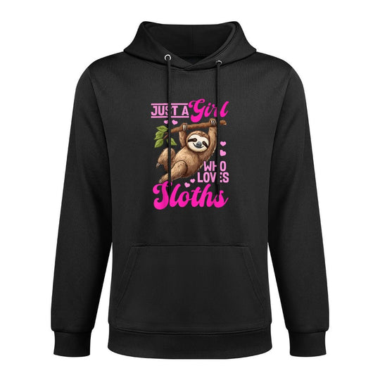 Funny Lazy Sloth Just A Girl Who Loves Sloths Pilling-Resistant Hoodie