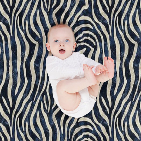 Tropical Zebra Fusion Sustainable Throw Blanket