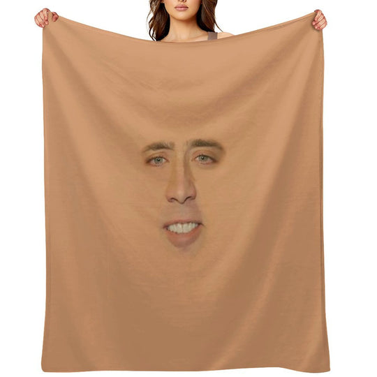 Nicolas Cage Full Face Velvety-soft Throw Blanket