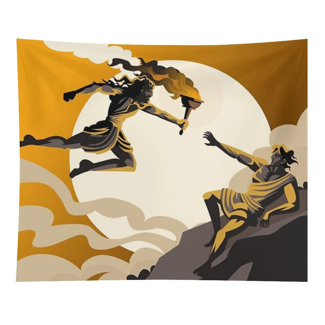 Prometheus Stealing Fire Greek Mythology Tapestry