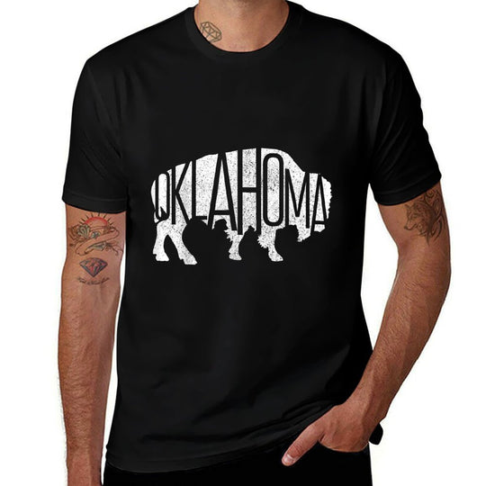 Oklahoma Bison American Buffalo National Park Souvenir  High-quality Stitching T-Shirt