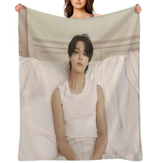 Jimin Face Quick-dry Throw Blanket