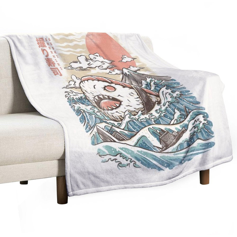 Sharkiri Sushi Easy Care Throw Blanket