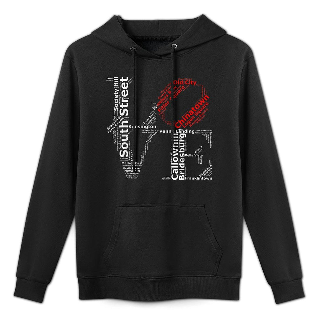 Philadelphia Love Park Statue Philly Neighborhoods V2 Versatile Streetwear Hoodie