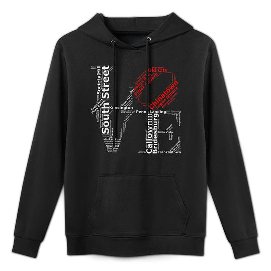Philadelphia Love Park Statue Philly Neighborhoods V2 Versatile Streetwear Hoodie