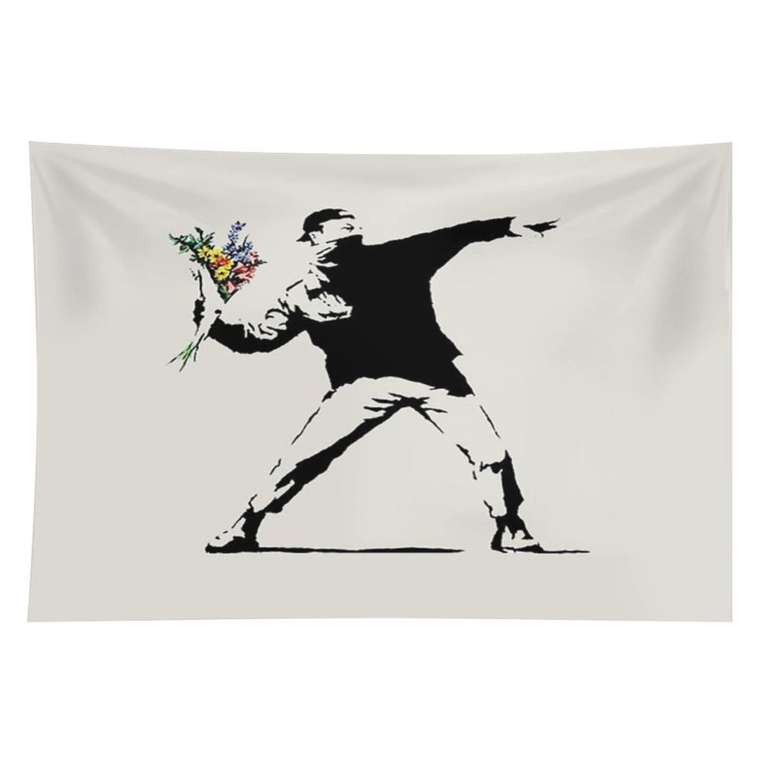 Banksy - Flower Thrower Tapestry