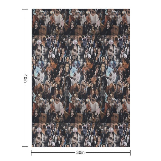 Mads Mikkelsen Collage Multi-functional Throw Blanket