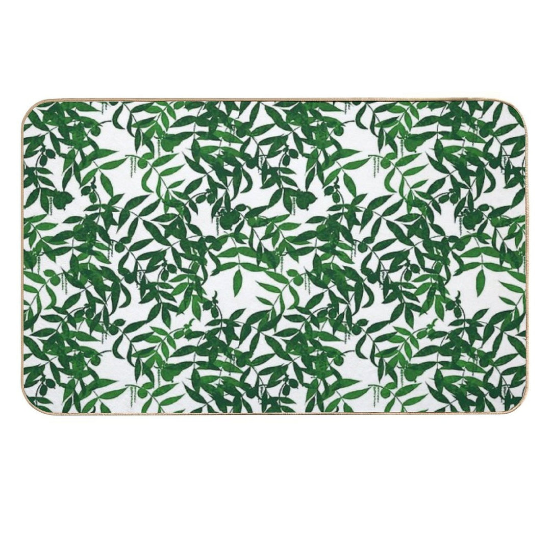Hickory Haven - White & Green  Absorbent Bath Mat