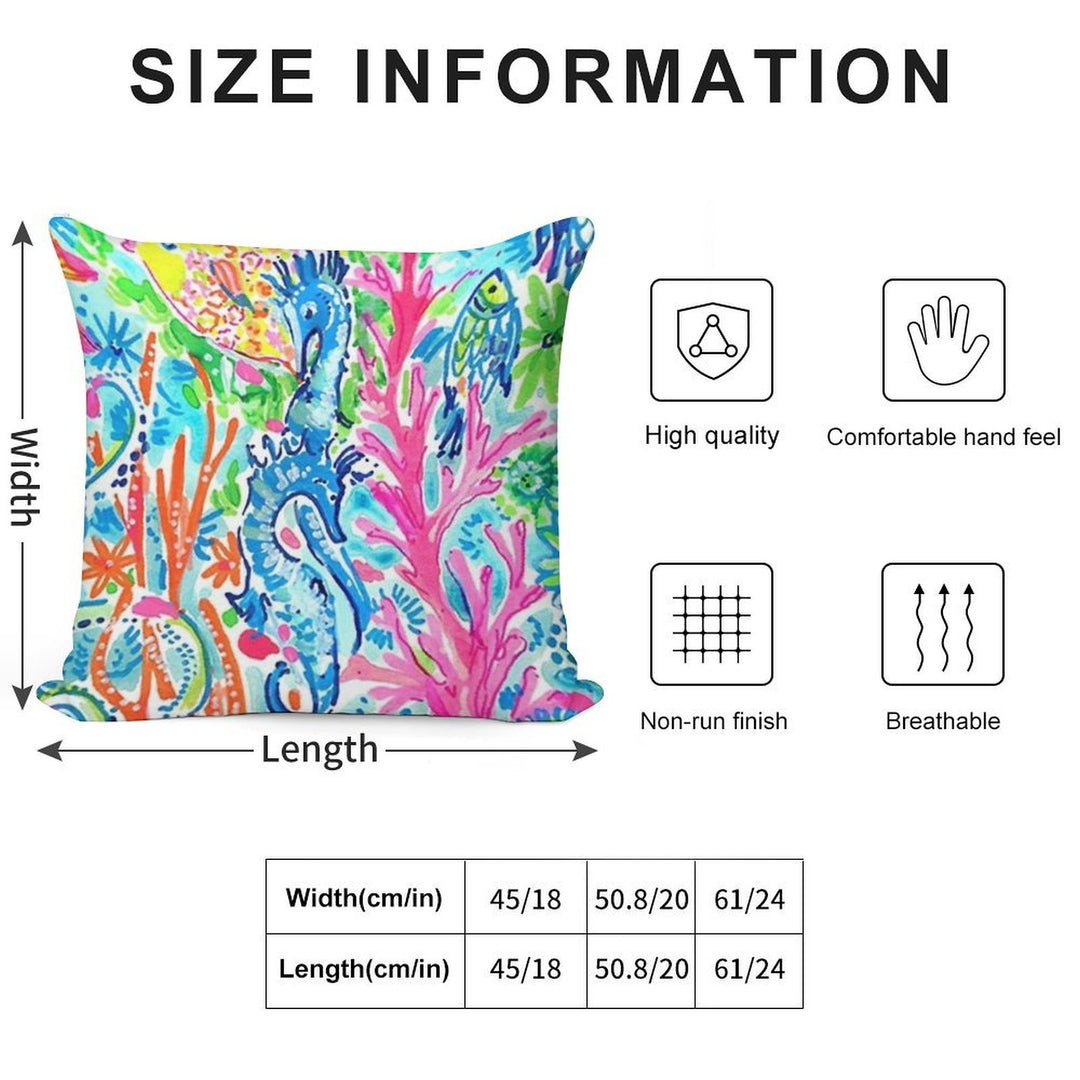 Happy Lily Summer Soft Washable Throw Pillow