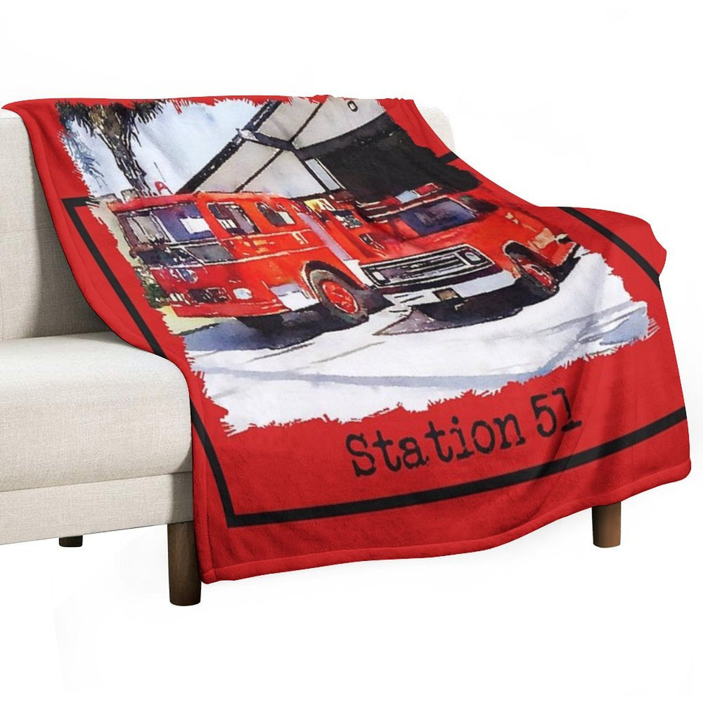 Fire Station 51, Emergency TV Show, Firetruck Anti-pilling Throw Blanket