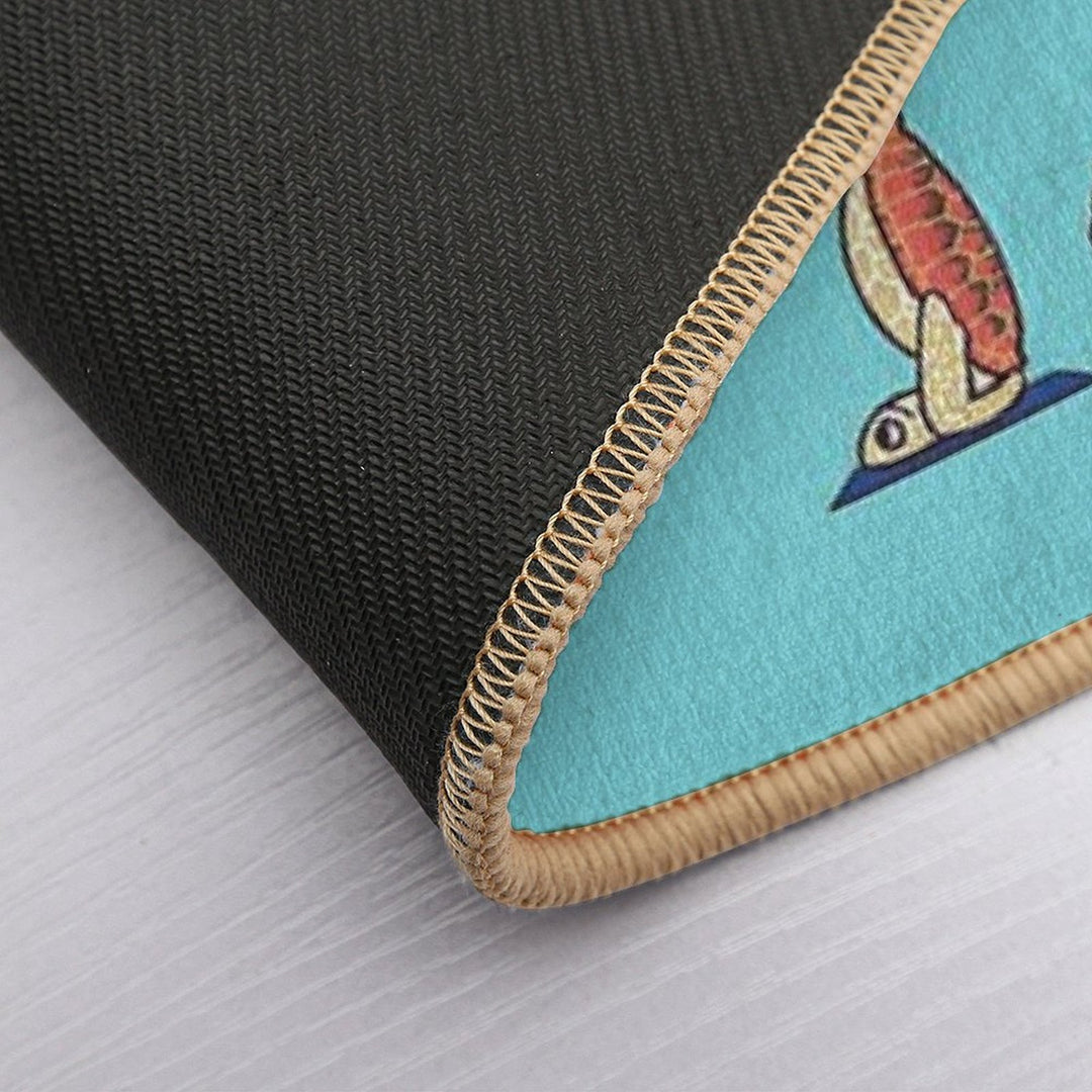 Green Sea Turtle Yoga  Easy Maintenance Bath Mat