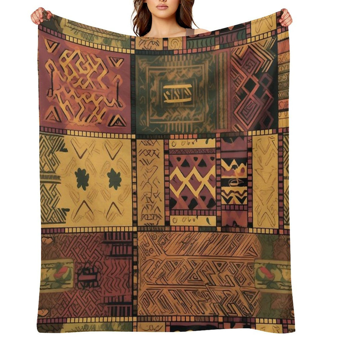 Ethnic Pattern. Geometry. Sustainable Throw Blanket