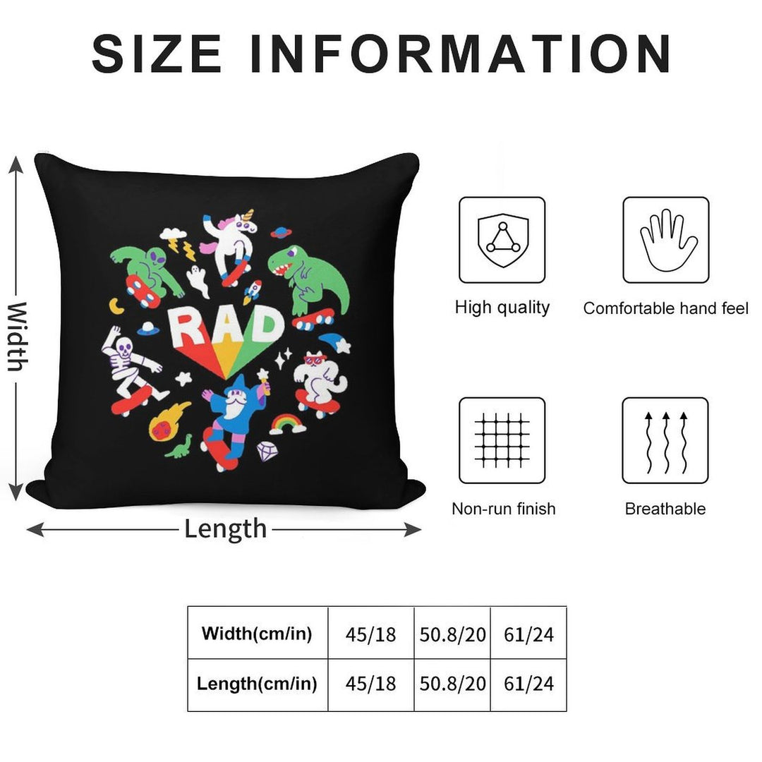 Rad Pals Soft Skin-Friendly Throw Pillow