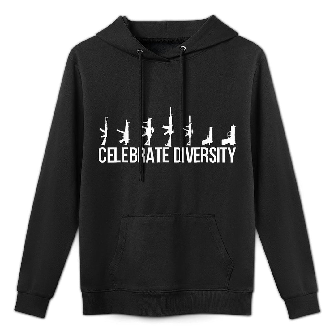 Gun Shirt, Celebrate Diversity Gun Owner - Men&#39;s Black Classic Fit Crew Neck - Small Shrink-Resistant Hoodie