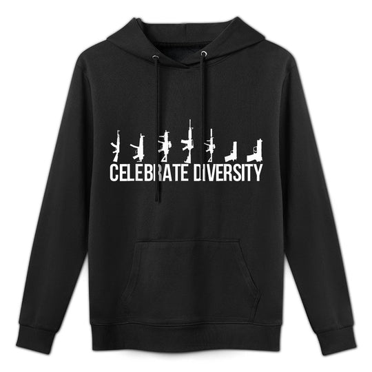 Gun Shirt, Celebrate Diversity Gun Owner - Men&#39;s Black Classic Fit Crew Neck - Small Shrink-Resistant Hoodie