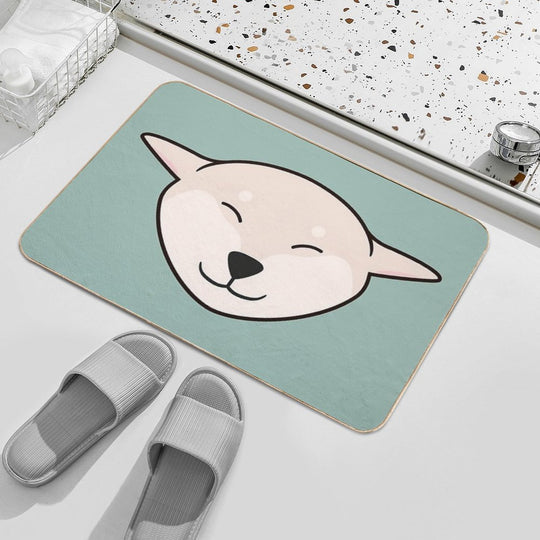 Airplane Ears Cream Shiba Inu Kawaii  Odorless Bath Mat
