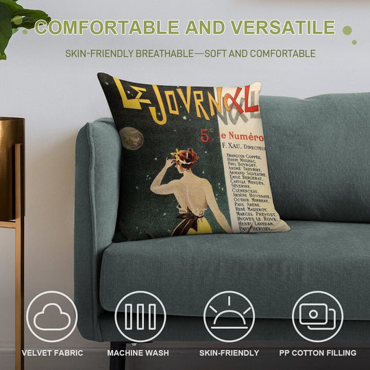 LE JOURNAL Publiera ROME Par Emile Zola by Poster Artist Charles Lucas 1899 Soft Washable Throw Pillow