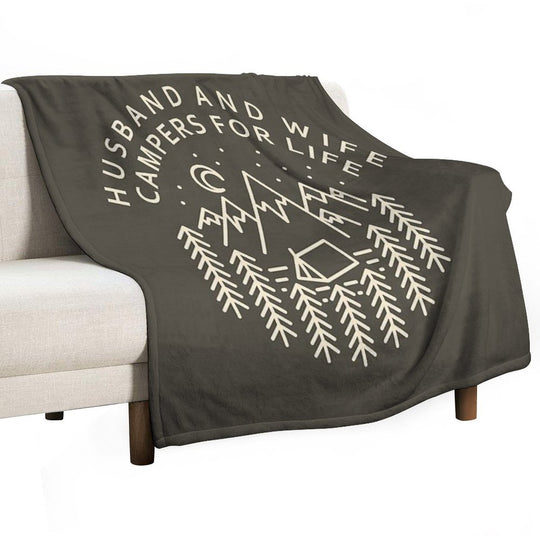 Husband And Wife Campers For Life Quick-dry Throw Blanket