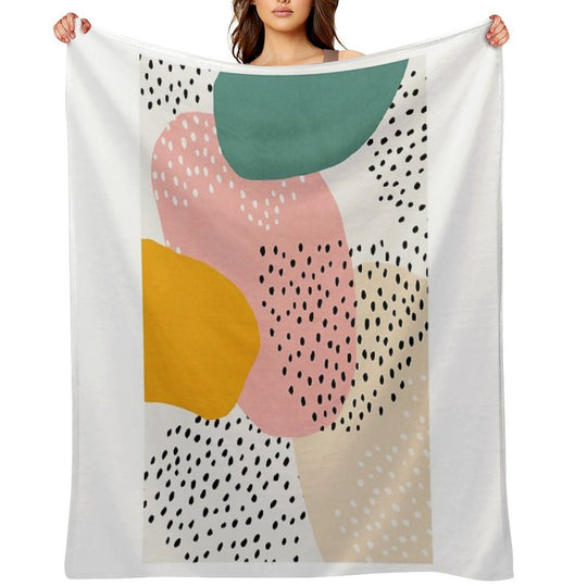 Abstract, Mid Century Modern Kids Wall Art, Nursery Room Velvety-soft Throw Blanket