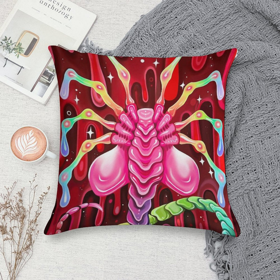 Rainbow Alien Soft Shrink-Resistant Throw Pillow
