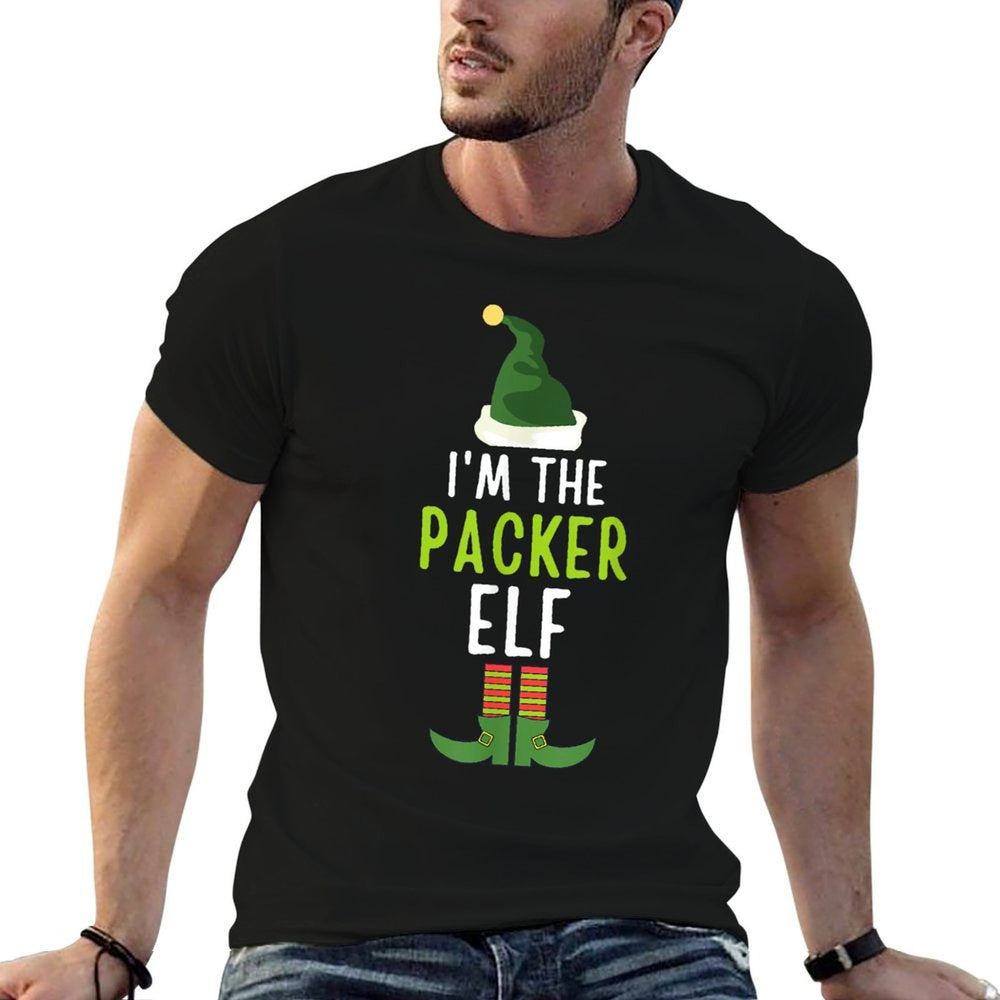 Packer Elf Funny Christmas Pajama  Vintage-inspired T-Shirt