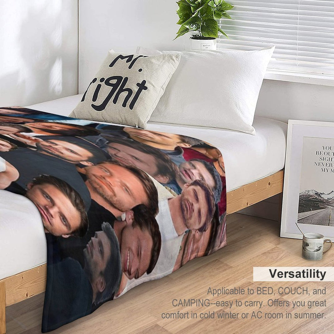 Sebastian Stan Photo Collage 2 All-season Throw Blanket