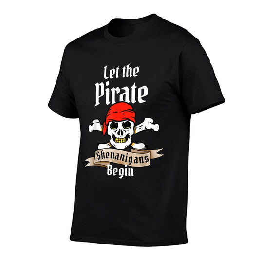 Let The Pirate Shenanigans Begin Funny Halloween Skulls  High-quality Stitching T-Shirt